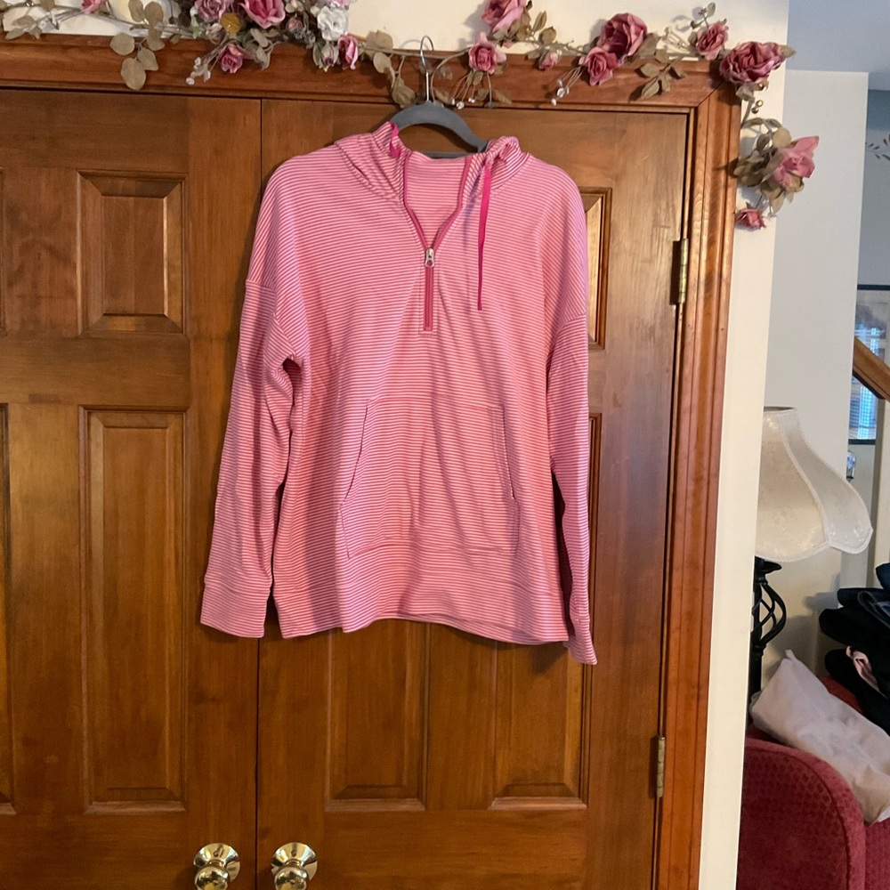 Pink Striped Women's Sweatshirt, great condition, size Xl.